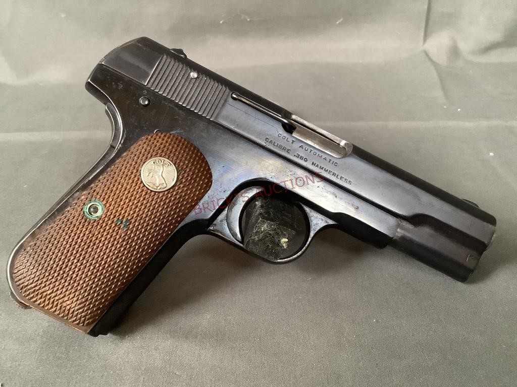 Colt Automatic .380 Hammerless Pistol with Holster