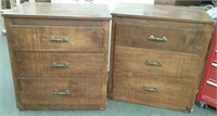 Pair 3 Drawer Dressers / Nightstands, Approx. 28