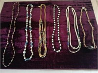 6 Beaded Costume Jewelry Necklaces