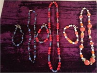3 Beaded Necklace and Bracelet Sets