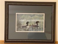 DON LI-LEGER PRINT OF LOONS WITH BABIES