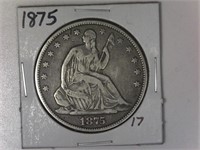 1875 Liberty Seated Half Dollar