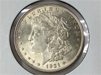 1921 U S Unc Silver Dollar