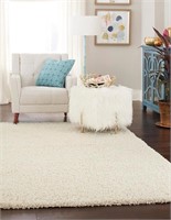 Solid Shag Collection Area Modern Plush Rug