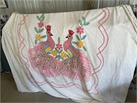 Antique Chevron peacock queen size blanket
