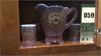 Opalescent Pitcher and 5-Glasses