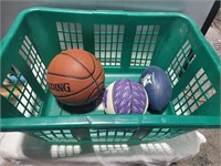 Clothes basket of balls