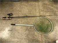 Two fishing poles and net