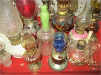 Tray Lot of Mini Oil Lamps