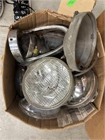 Vintage Headlights and Hubcaps