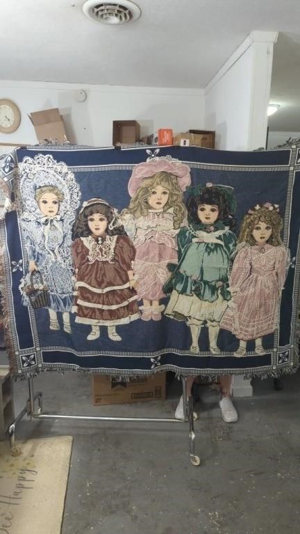 Chatham Victorian Porcelain Dolls Tapestry Throw