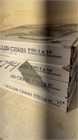 4 BOXES OF ROLLER CHAIN #80