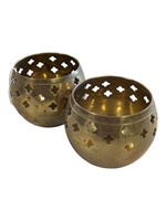 Vintage Solid Brass Votive Candle Holder