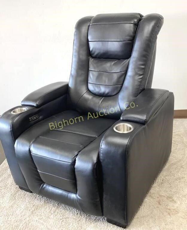 Galaxy Black Power Recliner w/ Cup Holders