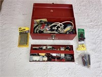 Duplex Red Metal Tool Box w/Contents