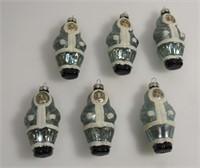 6 VINTAGE INUIT MERCURY GLASS ORNAMENTS