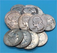 (18)  $4.50 Face Silver Washington Quarters Coins