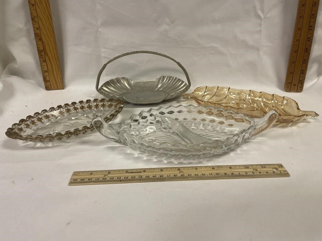 Assortment of glass trays