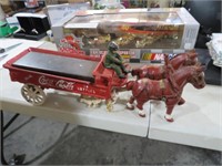 CAST IRON VINTAGE  COCA COLA  WAGON & HORSES