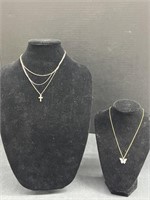 (AW) Gold Tone Necklaces With Diamond Color