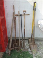 Lot of Shovels, Log Roller, Edger, Etc.