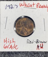 1927 Wheat Peny High grade red-brown AU