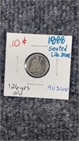1888 Seated Liberty Dime 90% Silver