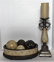 Tiled Bowl & Candle Stand