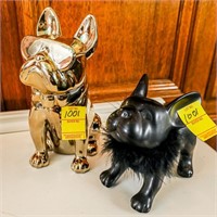 2 French Bulldogs Statues