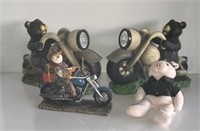 Motorcycle Hog, Bears and Snowman.