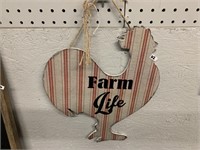 FARM LIFE ROOSTER SIGN