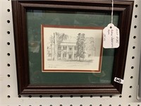 FRAMED PICTURE OF JACKSONS HOUSE