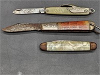 (3) Vintage Folding Knives, 1 is Barlow