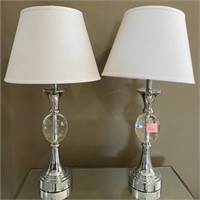 V - PAIR OF MATCHING TABLE LAMPS W/ SHADES (M4)