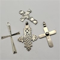 4 925 SILVER CROSS PENDANTS