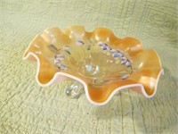 FENTON BOWL NOT SIGNED, 8.5W 3.25H, ALL CLEAN