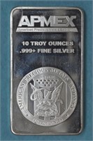 10ozt Silver .999 APMEX Bar