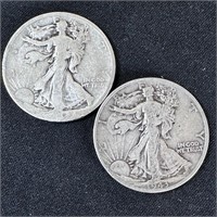 1932 & 1943-D Silver Walking Liberty Half Dollars