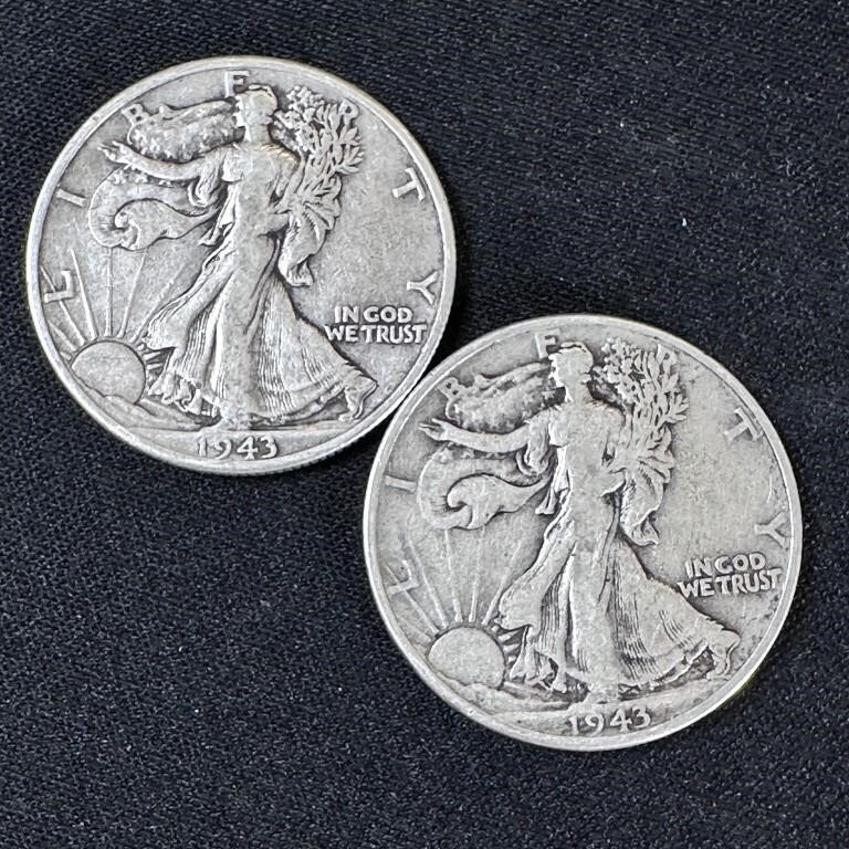 1943 & 1943-D Walking Liberty Silver Half Dollars