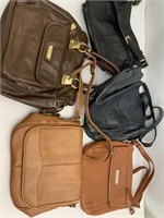 Five handbags