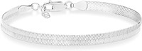 Silver Flexible Flat Herringbone Chain Bracelet