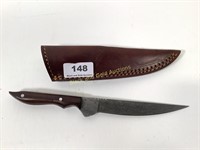 Handmade Damascus knife with sheath