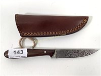 Handmade Damascus knife with sheath