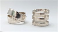 Two Chunky SILPADA Solid Sterling Modernist Rings
