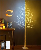 ZHOUDUIDUI Lighted Birch Tree, 6ft 96LED Birch Tre