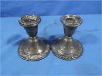 Weighted Sterling Candle Holder Pair