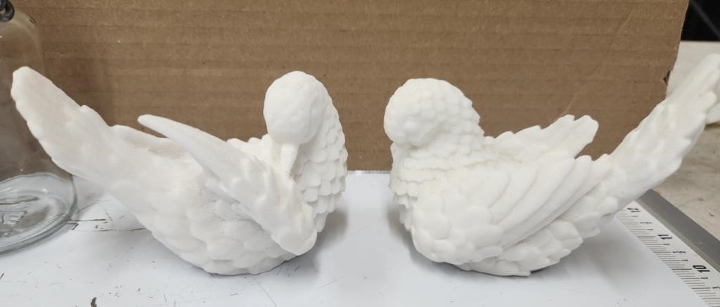 Santini White Doves Sculptures