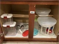 Cabinet contents -small lazy susan, storage