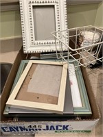 Bx of picture frames & small basket