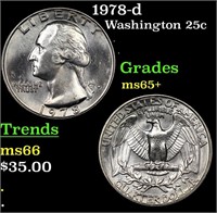 1978-d Washington Quarter 25c Grades GEM+ Unc